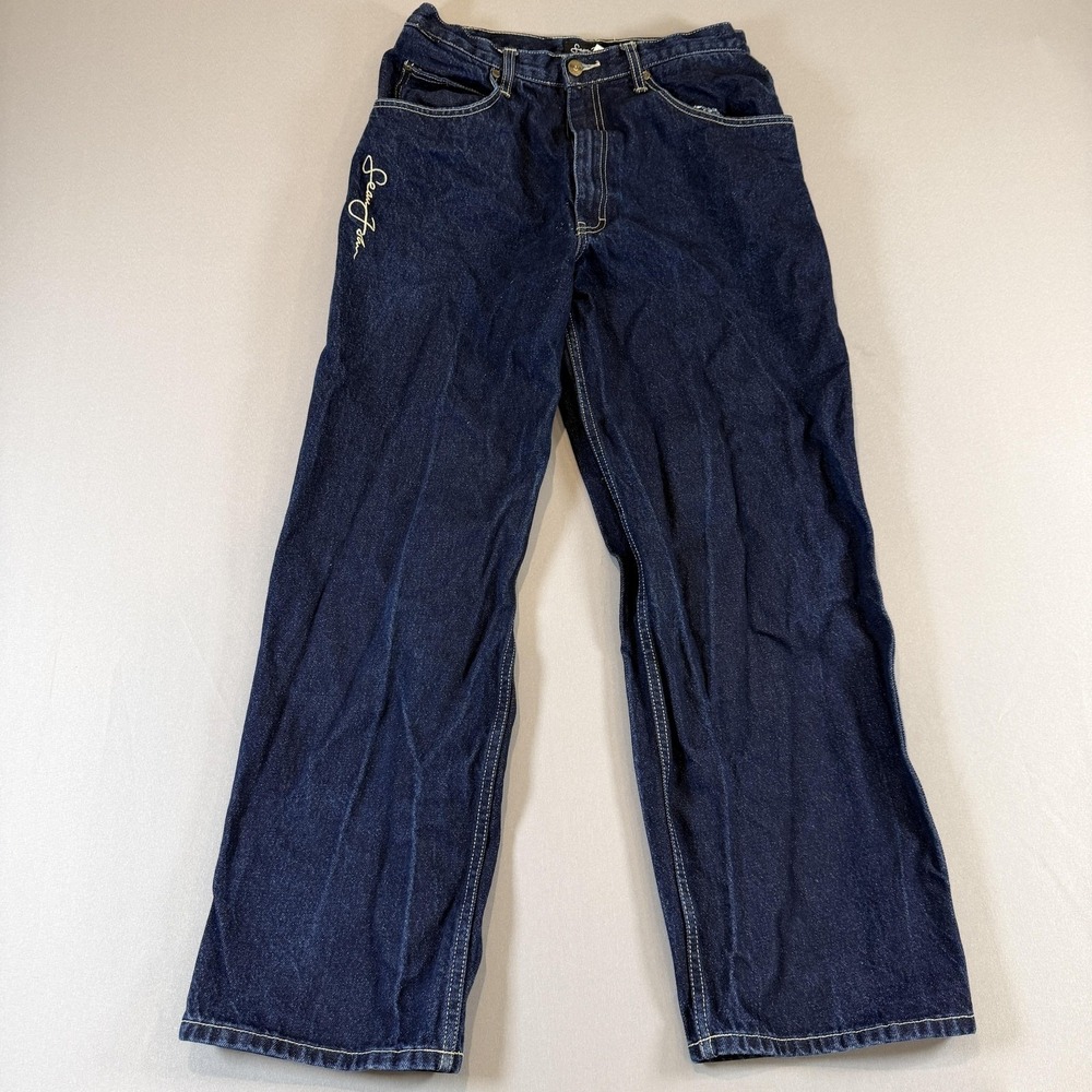 Sean John Jeans Mens 34 Dark Wash Blue Relaxed Fit Straight Leg Denim‎